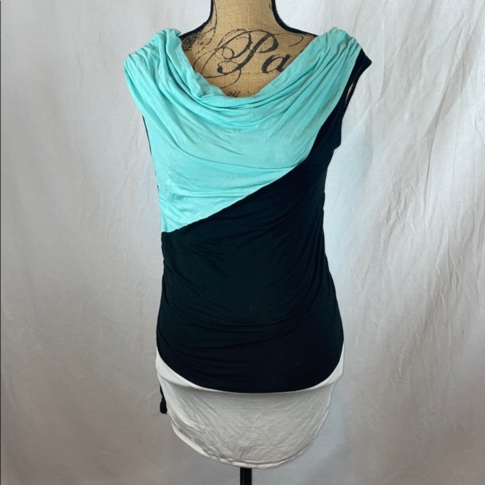 Bongo Color Blocked Black Tank Top Sz Large